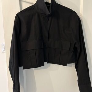 Zara cropped button down shirt